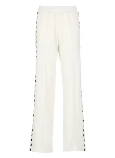 Golden Goose Straight Trousers With Drawstring And Pockets In White
