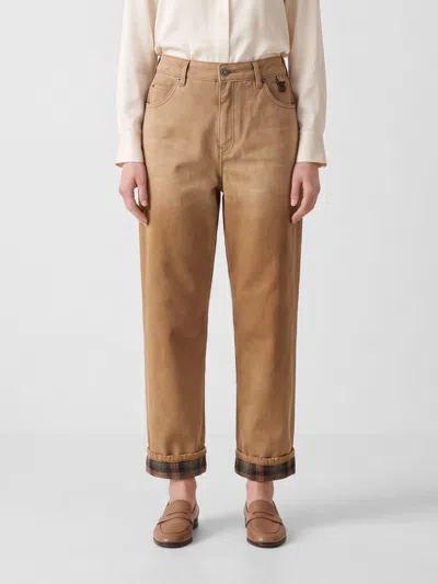 Golden Goose Pants Woman Color Beige In Brown