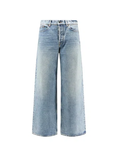 Golden Goose Parker Wide-leg Vintage-wash Denim Jeans With Metal Star Back Waistband In Purple