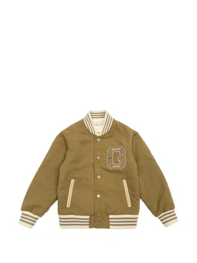 Golden Goose Kids' Patch-detail Bomber Jacket In Green
