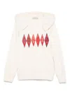 Golden Goose Boy's Embroidered Diamond Logo-print Hoodie In White