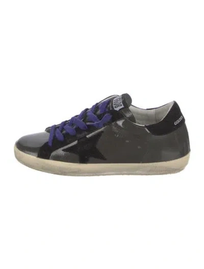 Pre-owned Golden Goose Patent Leather Distressed Accents Sneakers In Black