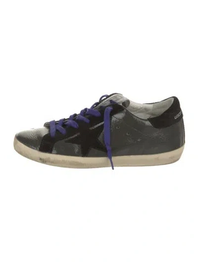 Pre-owned Golden Goose Patent Leather Distressed Accents Sneakers In Gray