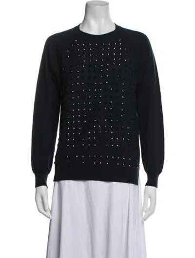 Pre-owned Golden Goose Patterned Crew Neck Sweater In Blue