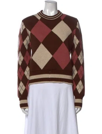 Pre-owned Golden Goose Patterned Crew Neck Sweater In Brown