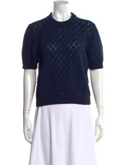 Pre-owned Golden Goose Patterned Mock Neck Sweater In Blue