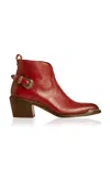 Golden Goose Patty Leather Western Ankle Boats In Red