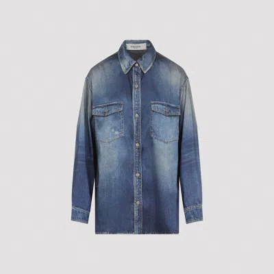 Golden Goose Patty Over Shirt Archive Denim Print In Blue