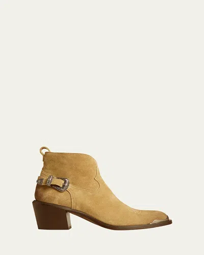 Golden Goose Patty Suede Ankle Boots In Sand