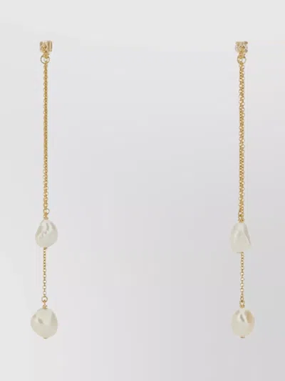 Golden Goose Pearl Accented Dangling Earrings In Gold