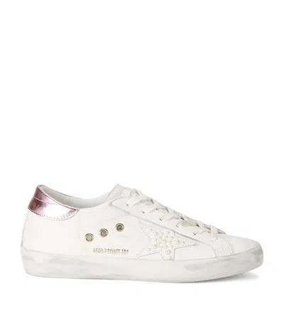 Golden Goose Pearl-detail Superstar Sneakers In White