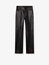 Golden Goose Peg Leather Trousers In Black