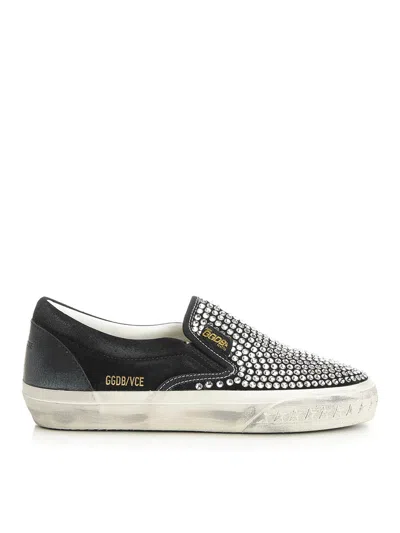 GOLDEN GOOSE PENSTAR SUEDE SHOE WITH CRYSTALS