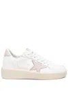 Golden Goose Distressed Leather Sneakers With Star Detail In Neutral