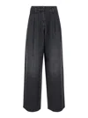 Golden Goose Grey Jeans With Pences On The Front And Logo Detail On The Rear In Grey