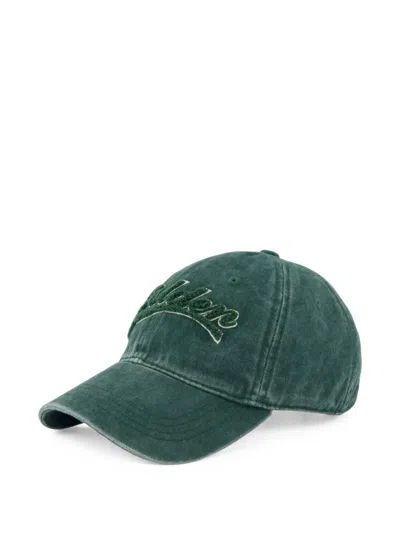 Golden Goose Pine-green Baseball Cap With Golden Logo Embroidered In Green