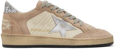 Golden Goose Ballstar Leather Sneakers In Neutrals