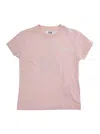 Golden Goose Pink Crewneck T-shirt With Logo Detail On The Front And Maxi Print On The Rear In Cotton Girl In Pink