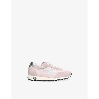 Golden Goose Pink Kids' Marathon Suede And Nylon Low-top Trainers Eur 26 / 8.5 Uk