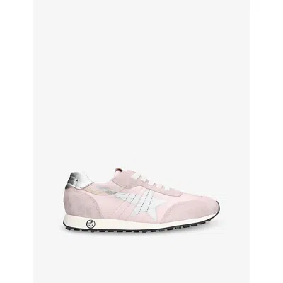 Golden Goose Pink Kids' Marathon Suede And Nylon Low-top Trainers Eur 35 / 2.5 Uk