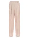 Golden Goose Wool Trousers With Belt Loops And Pleats In Pink