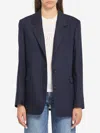 Golden Goose Single-breasted Pinstripe Blazer Jacket Jackets Blue In Blue