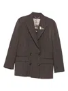 Golden Goose Double-breasted Wool Jacket Featuring Embellishments In Brown