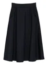 Golden Goose Pinstripe Button-detailing Midi A-line Skirt In Blue