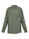 Golden Goose Pinstripe Buttoned-cuff Shirt In Green