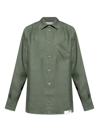 GOLDEN GOOSE PINSTRIPE BUTTONED-CUFF SHIRT