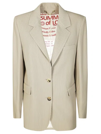 GOLDEN GOOSE PINSTRIPE OVERSIZED BLAZER WITH NOTCHED LAPEL