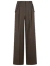 Golden Goose Wide Leg Trousers Pleated Front And Pockets In Brown