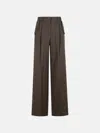Golden Goose Wide Leg Trousers Pleated Front And Pockets In Gray