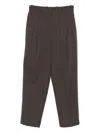 Golden Goose Pinstripe-pattern Wool Trousers In Brown