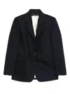 Golden Goose Women Single-breasted Pinstriped Jacket In Black