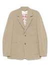 Golden Goose Journey Ms Decontructed Jacket Lowell Pinstripe Blend Viscose Fabric In Neutrals