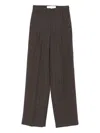 Golden Goose Brown Pinstripe Wool Wide-leg Trousers In Brown