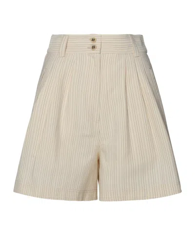 Golden Goose Pinstriped Cotton-blend Shorts In Beige