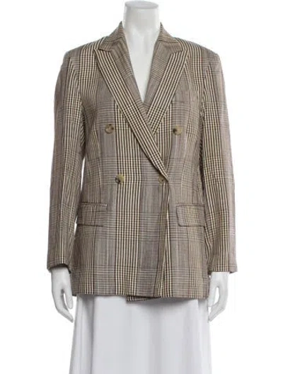 Pre-owned Golden Goose Plaid Print Blazer In Neutral