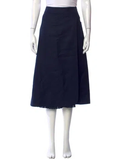 Pre-owned Golden Goose Pleated Accents Midi Length Skirt In Blue
