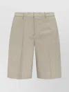 Golden Goose Pleated Front Bermuda Shorts With Back Pockets In Gray