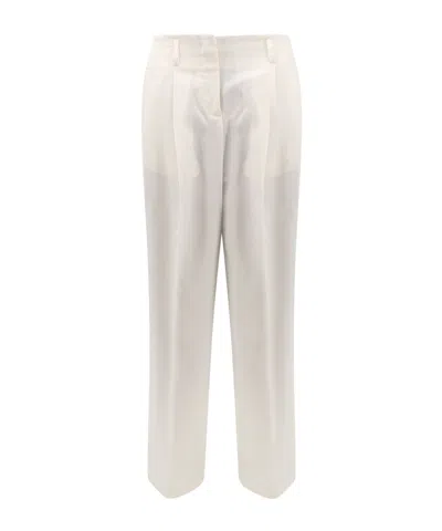 Golden Goose Pleated Wide-leg Trousers In White