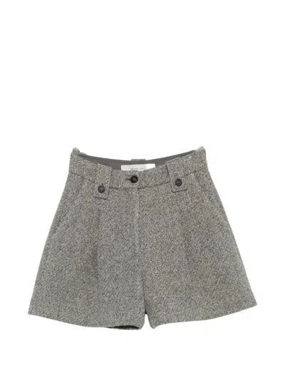 Golden Goose Pleated Wool-blend Shorts In Grey