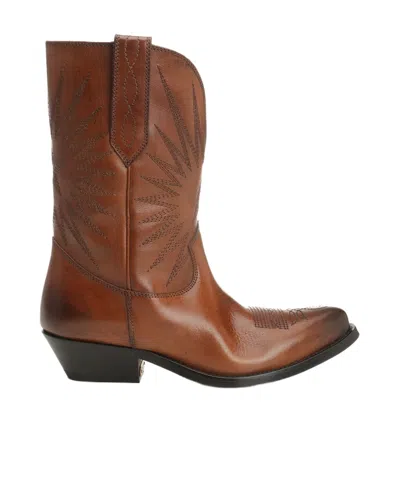 Golden Goose Pointed Ankle Boots In Brown