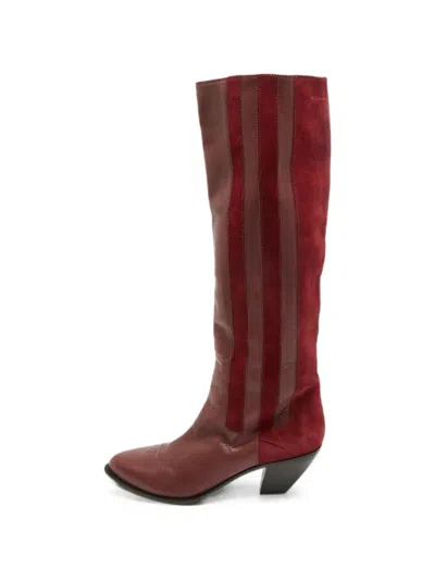 Pre-owned Golden Goose Pointed-toe Knee-length Boots In Red