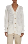 GOLDEN GOOSE POINTELLE STITCH COTTON CARDIGAN