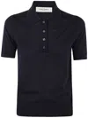 Golden Goose Polo Knit Short Sleeves In Merino Wool Clothing In Blue