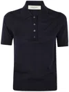 Golden Goose Polo Knit Short Sleeves In Merino Wool Clothing In Navy