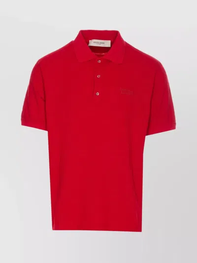 Golden Goose Polo Shirt With Regular Collar And Short Sleeves In Red