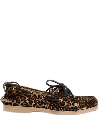 Golden Goose Pony Hair Loafers In Brown
